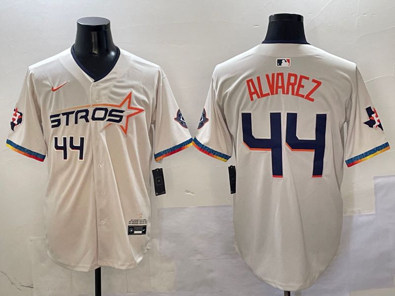 Men Houston Astros #44 Alvarez Cream Fourth generation Joint Name 2025 Nike MLB Jersey style 4154